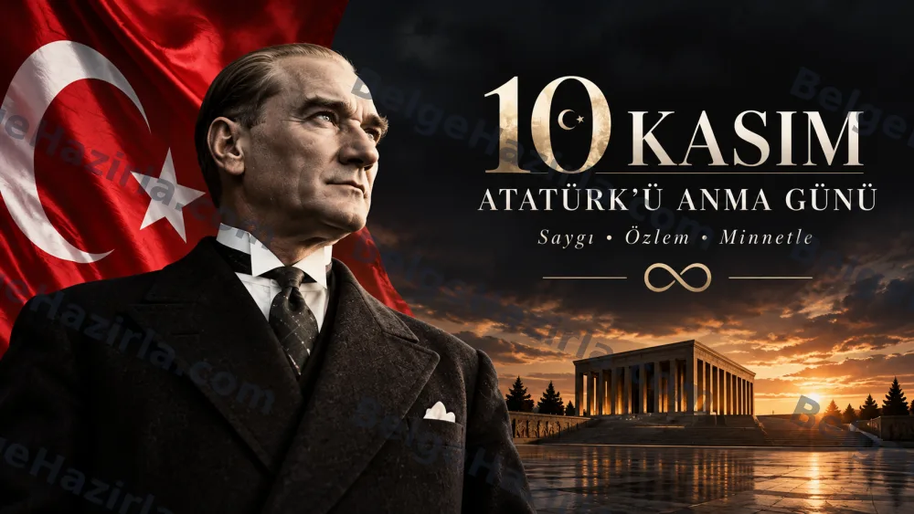 10 Kasım Saygı Özlem ve Minnet Temalı Pano Seti görseli 3