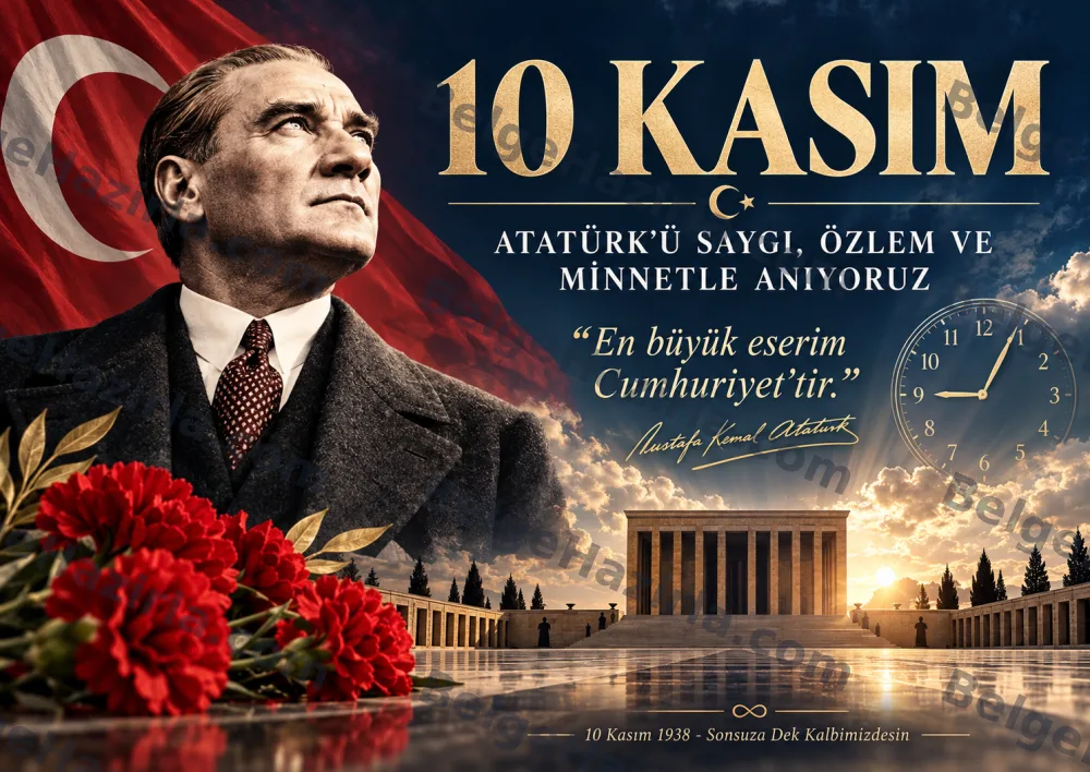 10 Kasım Saygı Özlem ve Minnet Temalı Pano Seti görseli 8