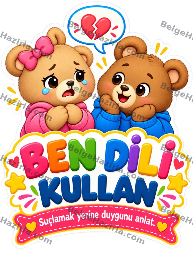 Çatışma Çözme Becerileri Panosu | İlkokul Rehberlik görseli 4