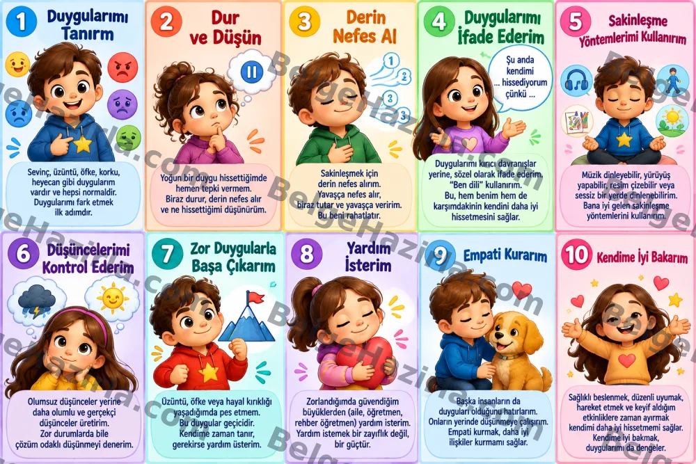 Duygu Düzenleme Rehberi Panosu | İlkokul, Ortaokul ve Lise görseli 3