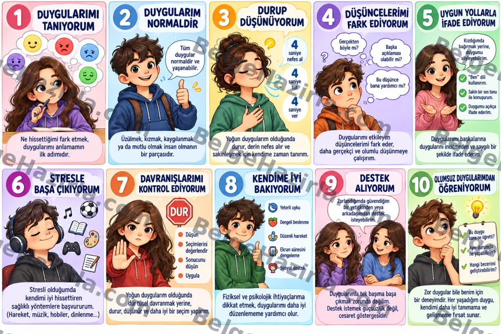 Duygu Düzenleme Rehberi Panosu | İlkokul, Ortaokul ve Lise görseli 10