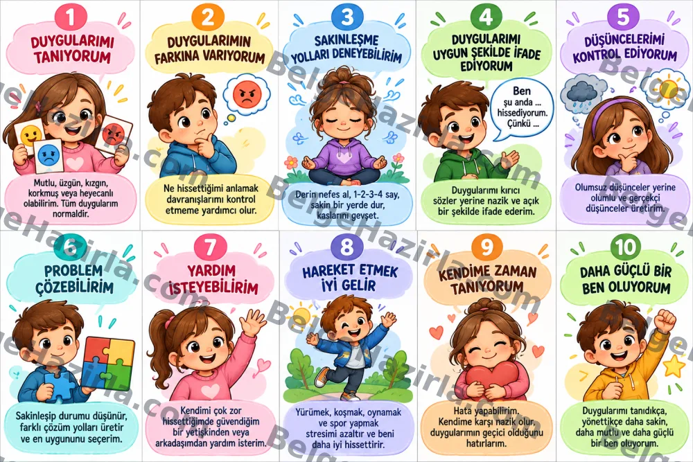 Duygu Düzenleme Rehberi Panosu | İlkokul, Ortaokul ve Lise görseli 13