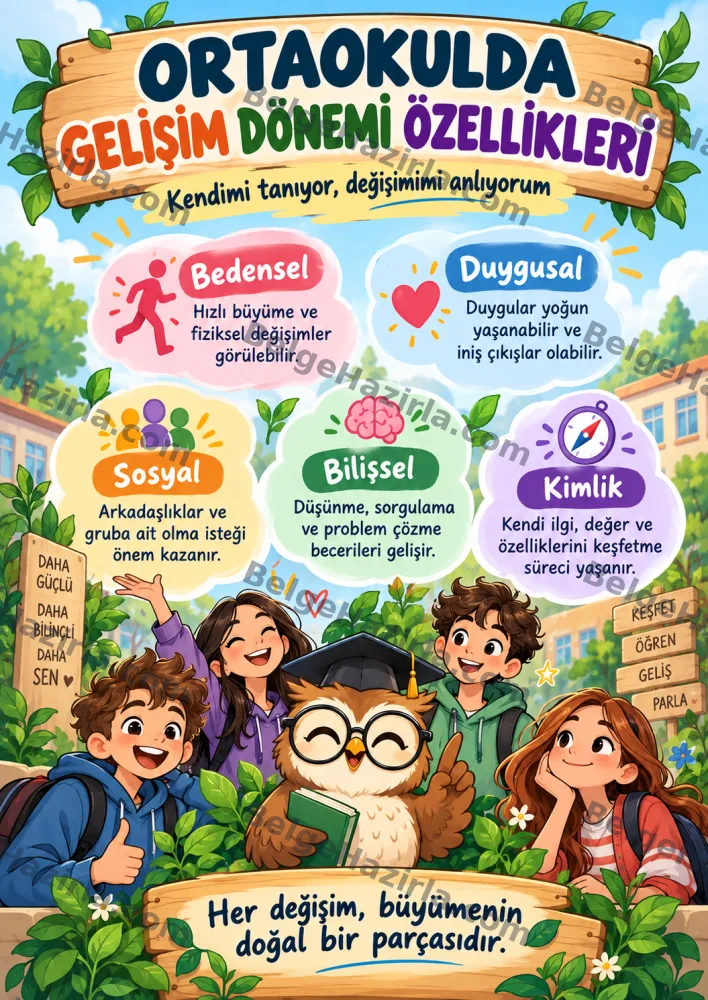 Gelişim Dönemi Özellikleri Panosu | Ortaokul ve Lise görseli 1
