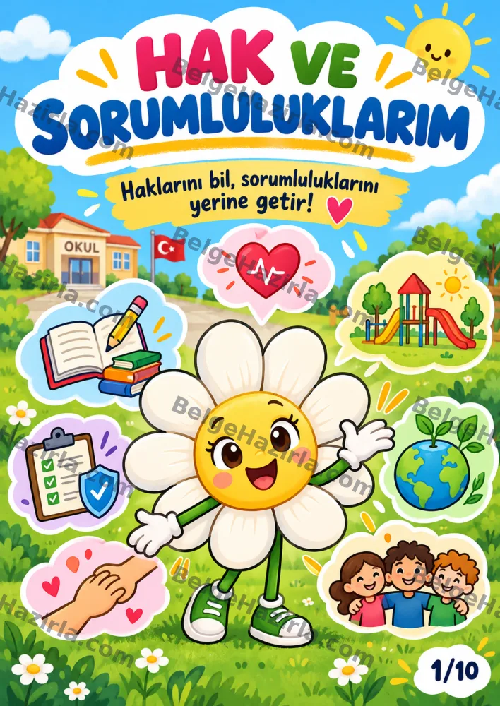 Hak ve Sorumluluklarını Bilme Panosu | İlkokul Rehberlik görseli 1