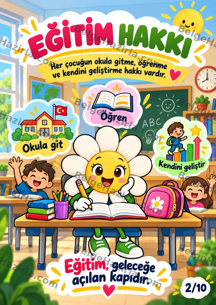 Hak ve Sorumluluklarını Bilme Panosu | İlkokul Rehberlik görseli 2