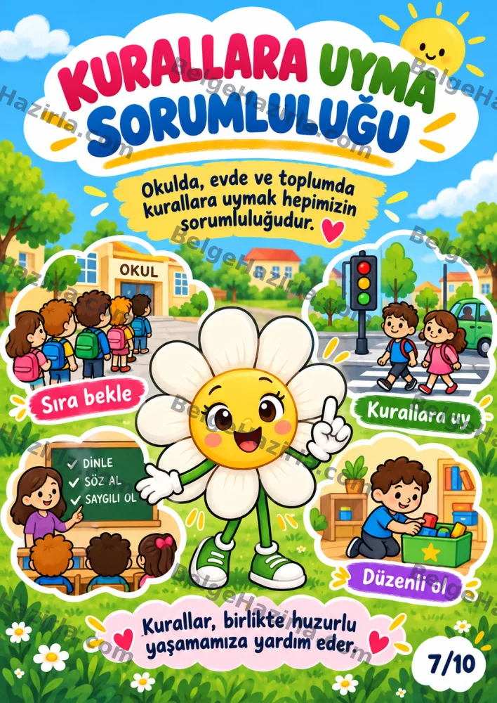 Hak ve Sorumluluklarını Bilme Panosu | İlkokul Rehberlik görseli 7