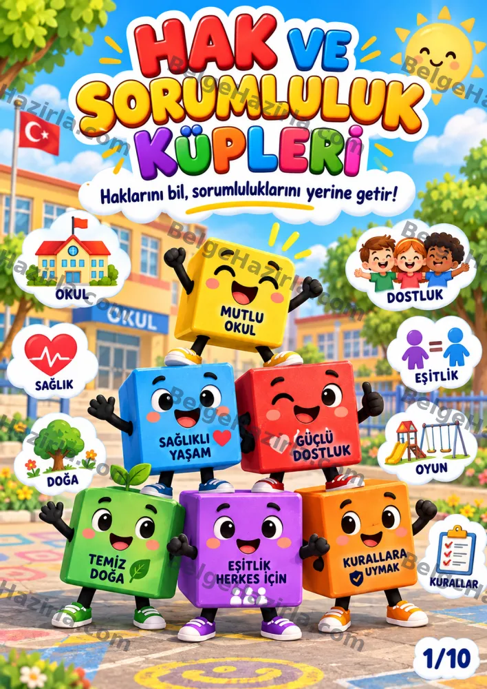 Hak ve Sorumluluklarını Bilme Panosu | Ortaokul Rehberlik görseli 1