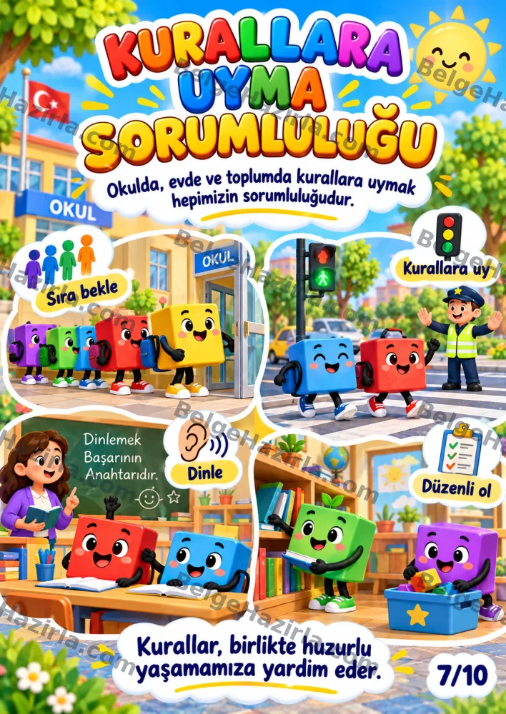 Hak ve Sorumluluklarını Bilme Panosu | Ortaokul Rehberlik görseli 7