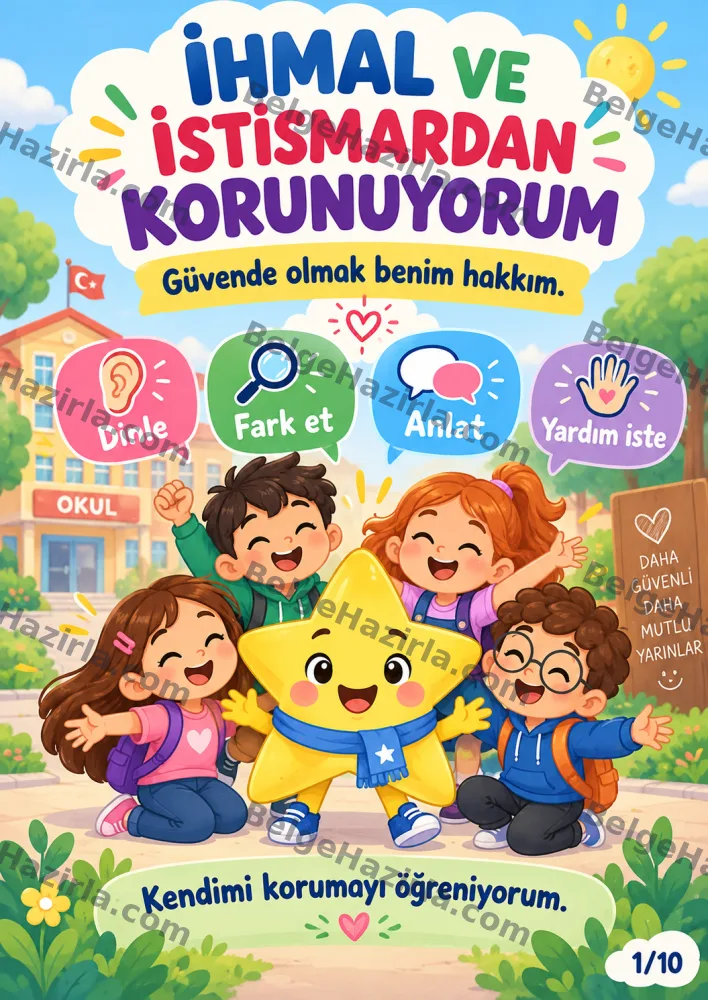 İhmal ve İstismardan Korunma Panosu | İlkokul Rehberlik görseli 1