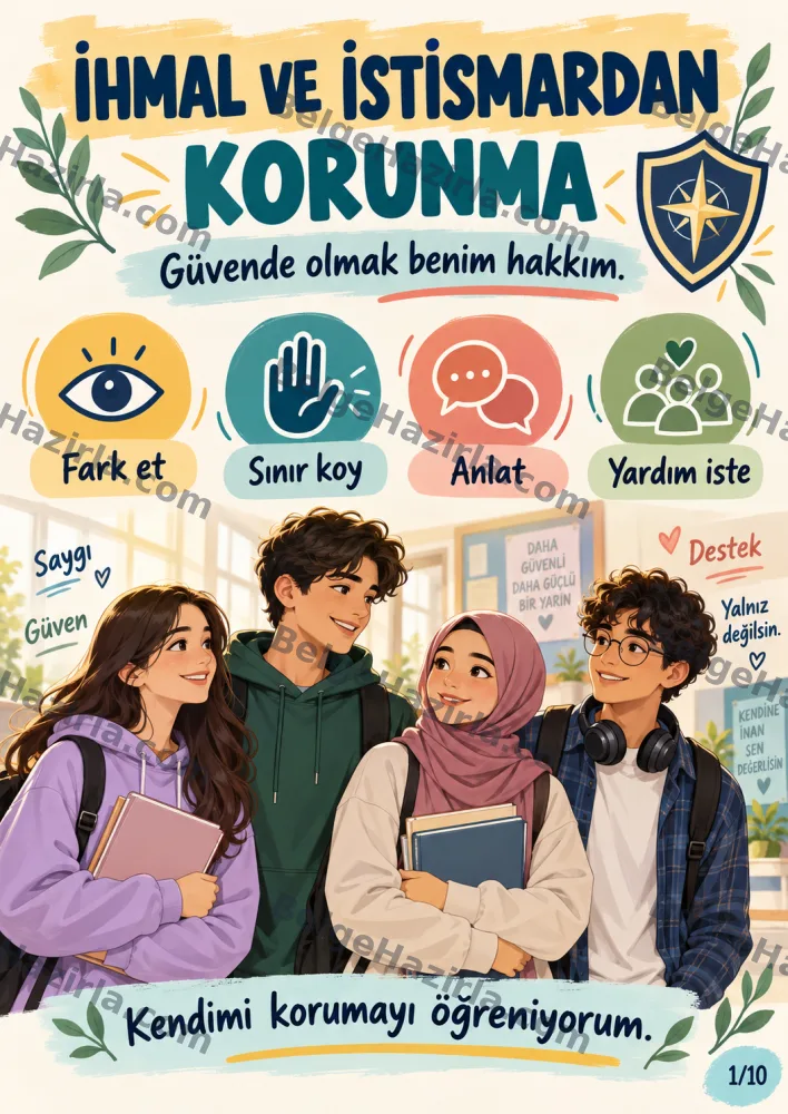 İhmal ve İstismardan Korunma Panosu | Lise Rehberlik görseli 1