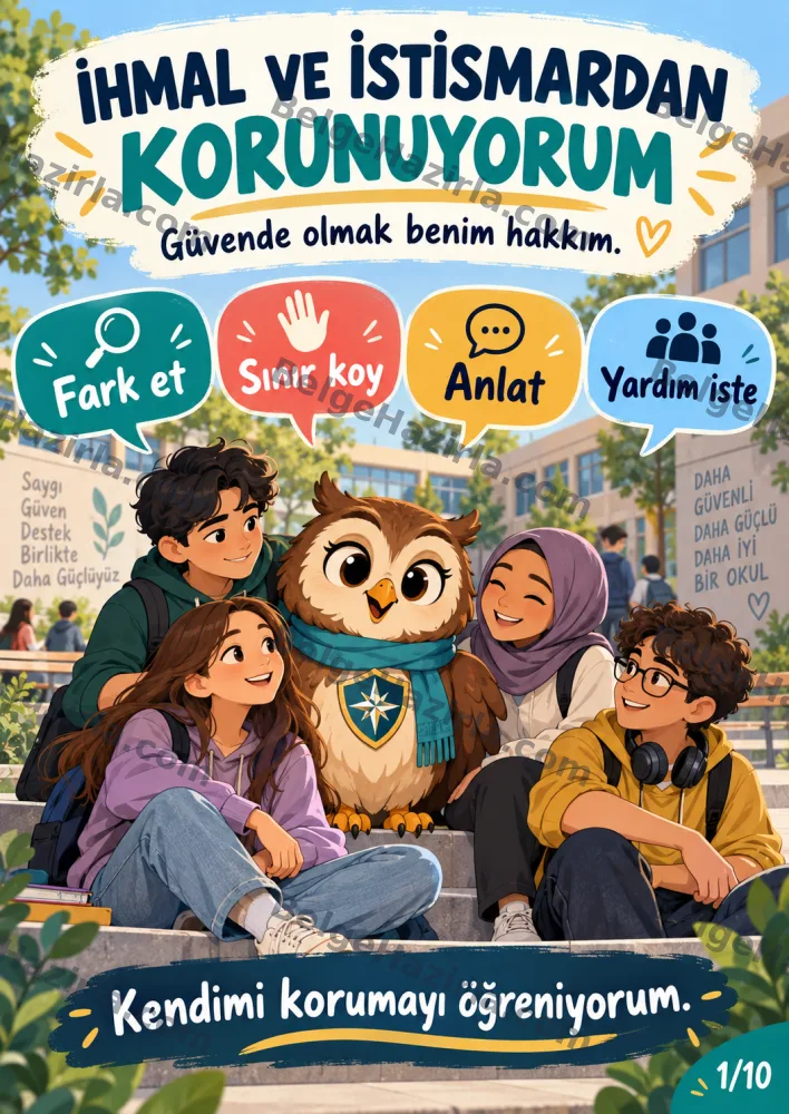 İhmal ve İstismardan Korunma Panosu | Ortaokul Rehberlik görseli 1