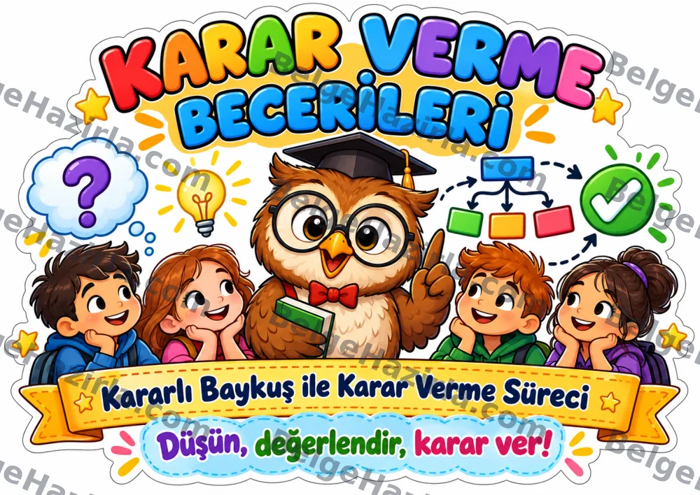 Kararlı Baykuş Karar Verme Becerileri Panosu | İlkokul ve Ortaokul görseli 1
