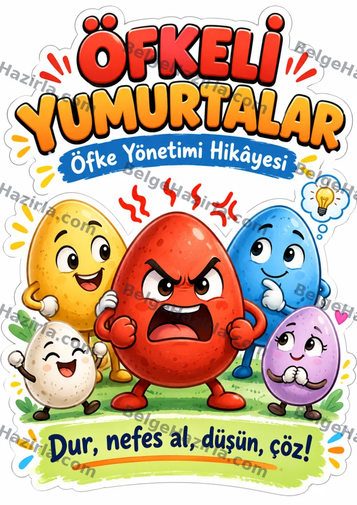 Öfkeli Yumurtalar Öfke Yönetimi Panosu | İlkokul ve Ortaokul görseli 1