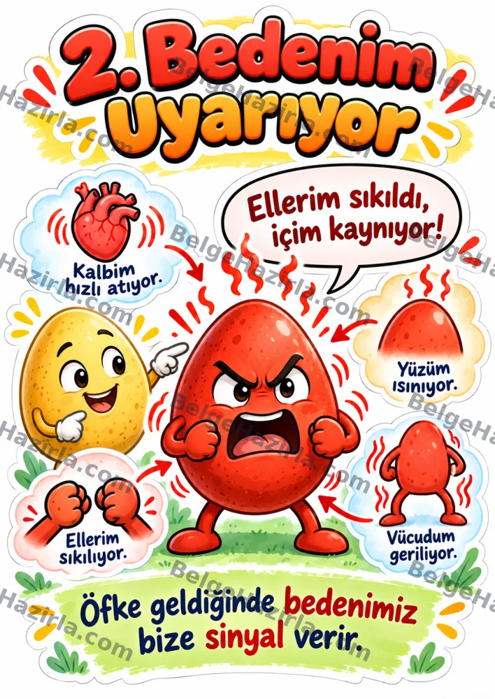 Öfkeli Yumurtalar Öfke Yönetimi Panosu | İlkokul ve Ortaokul görseli 3