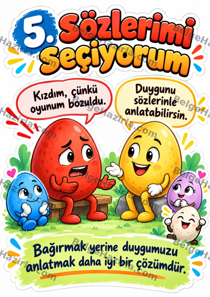Öfkeli Yumurtalar Öfke Yönetimi Panosu | İlkokul ve Ortaokul görseli 6