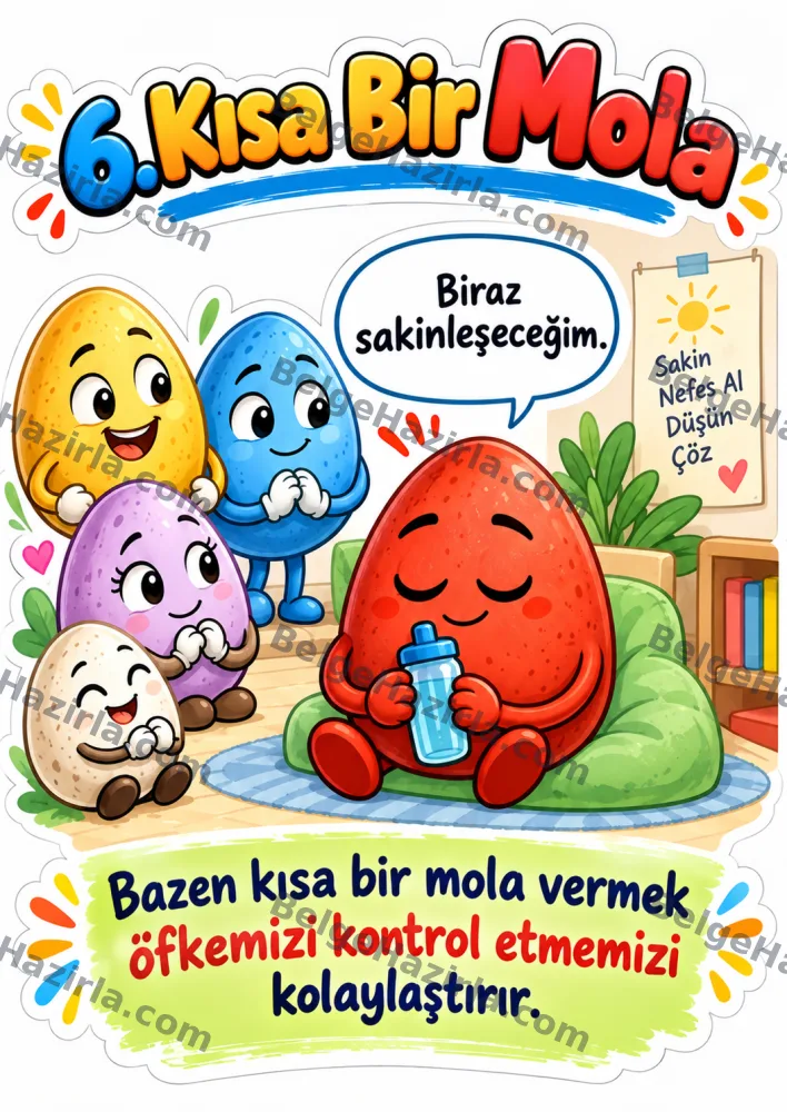 Öfkeli Yumurtalar Öfke Yönetimi Panosu | İlkokul ve Ortaokul görseli 7