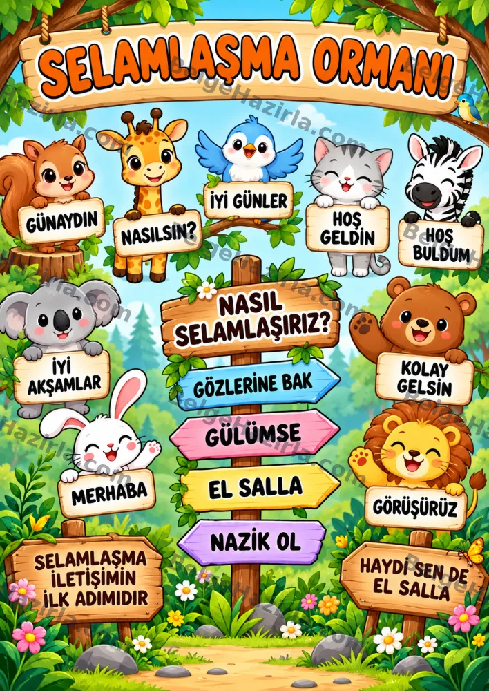 Selamlaşma Panosu – MEB 2026-2027 Genel Hedefi | Okul Öncesi ve İlkokul görseli 12