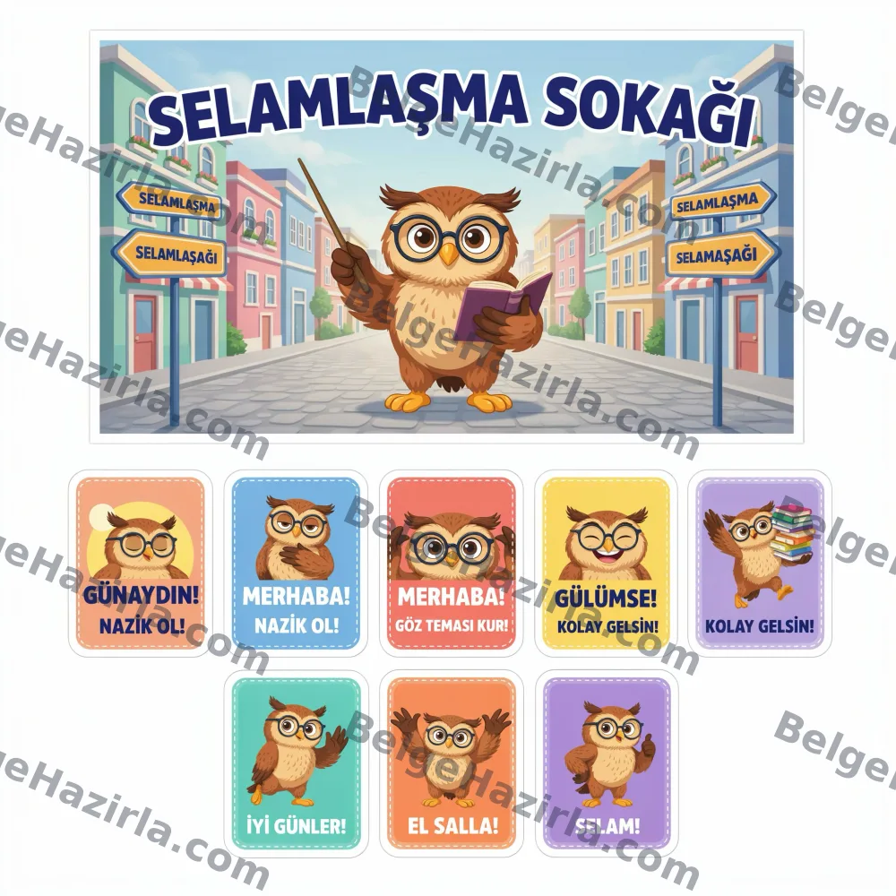 Selamlaşma Sokağı Selamlaşma Panosu – MEB 2026-2027 Genel Hedefi | Okul Öncesi ve İlkokul görseli 1