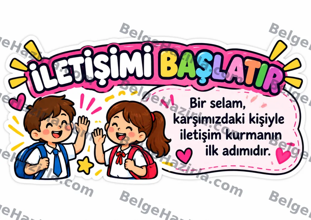 Selamlaşmanın Önemi Panosu – MEB 2026-2027 Genel Hedefi | İlkokul ve Ortaokul görseli 2