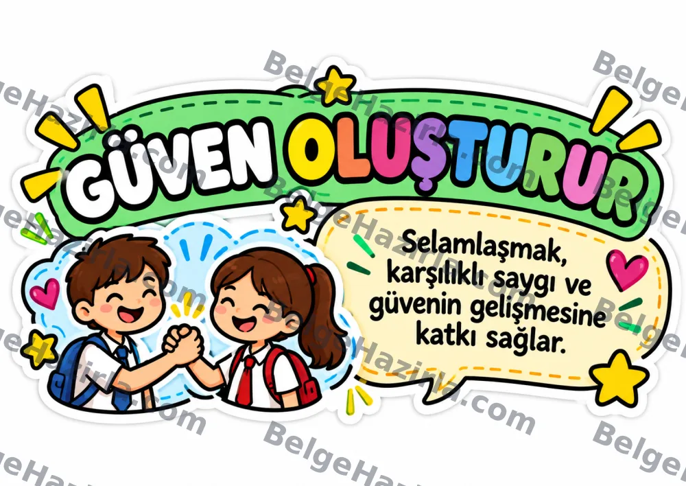 Selamlaşmanın Önemi Panosu – MEB 2026-2027 Genel Hedefi | İlkokul ve Ortaokul görseli 3