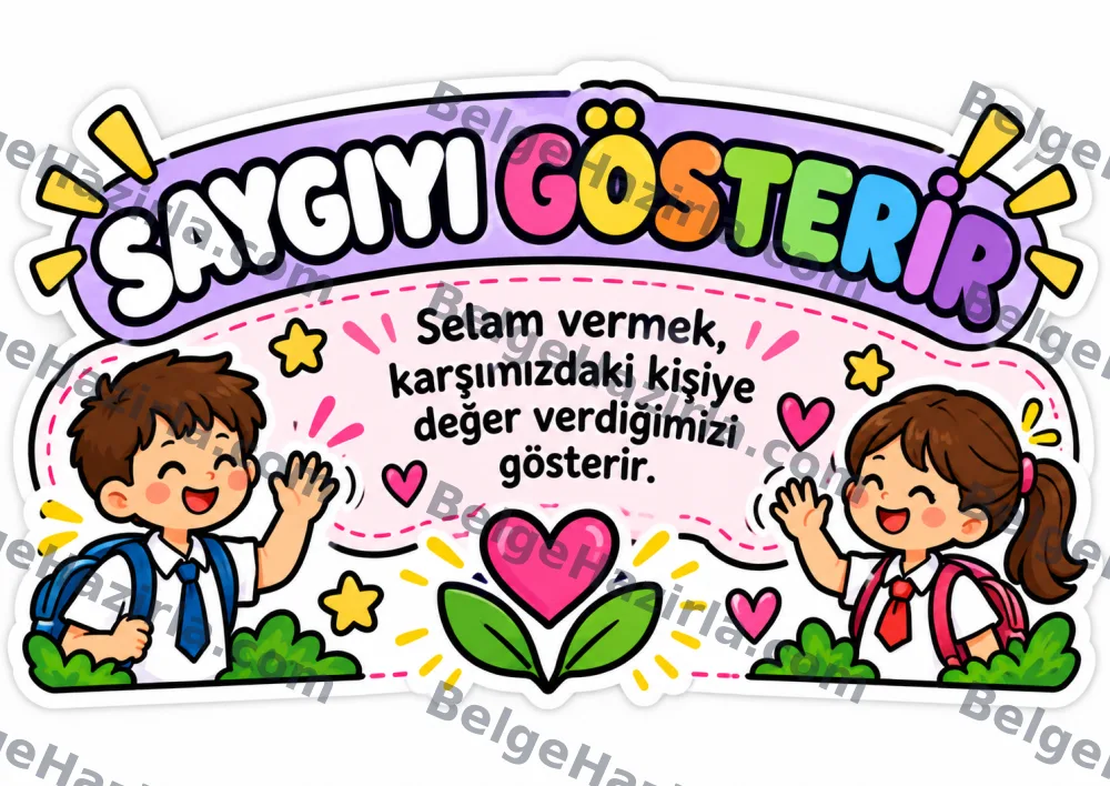 Selamlaşmanın Önemi Panosu – MEB 2026-2027 Genel Hedefi | İlkokul ve Ortaokul görseli 4