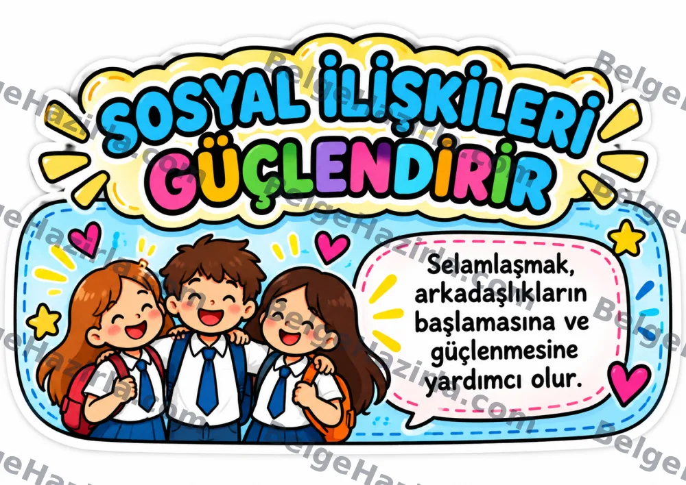 Selamlaşmanın Önemi Panosu – MEB 2026-2027 Genel Hedefi | İlkokul ve Ortaokul görseli 5
