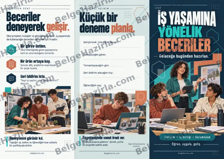 İş Yaşamına Yönelik Beceriler: Geleceğe Hazırlık Broşürü ön yüz önizlemesi