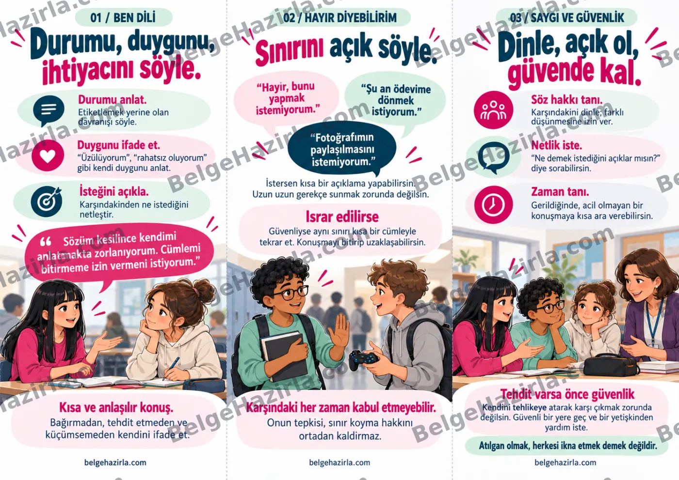 Atılganlık: Kendimi Saygıyla İfade Ediyorum Broşürü — arka yüz önizlemesi (filigranlı)