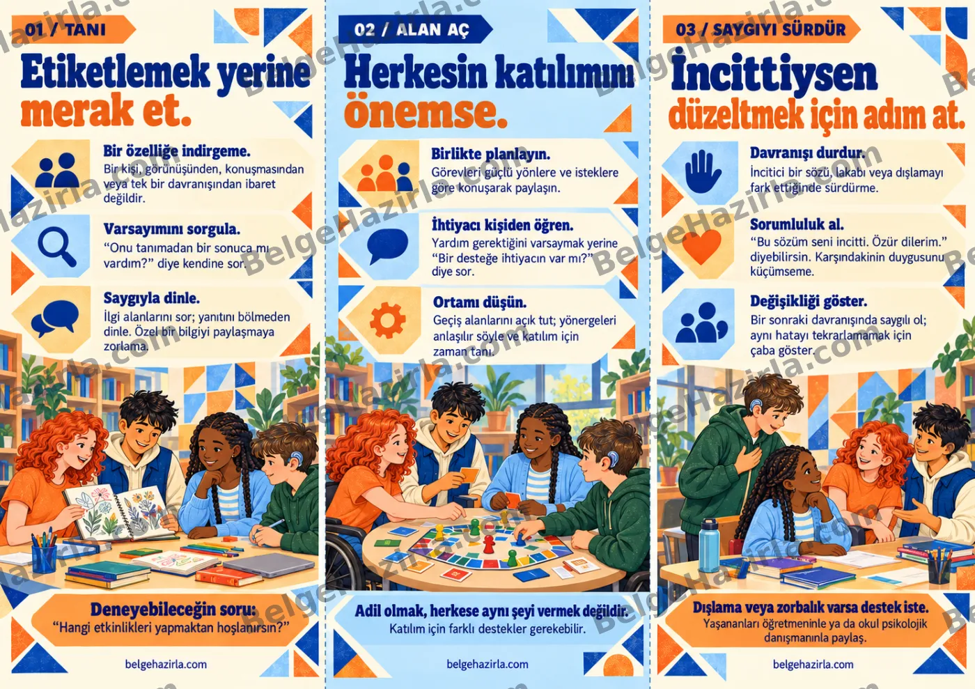Bireysel Farklılıklara Saygı: Herkese Yer Var Broşürü — arka yüz önizlemesi (filigranlı)