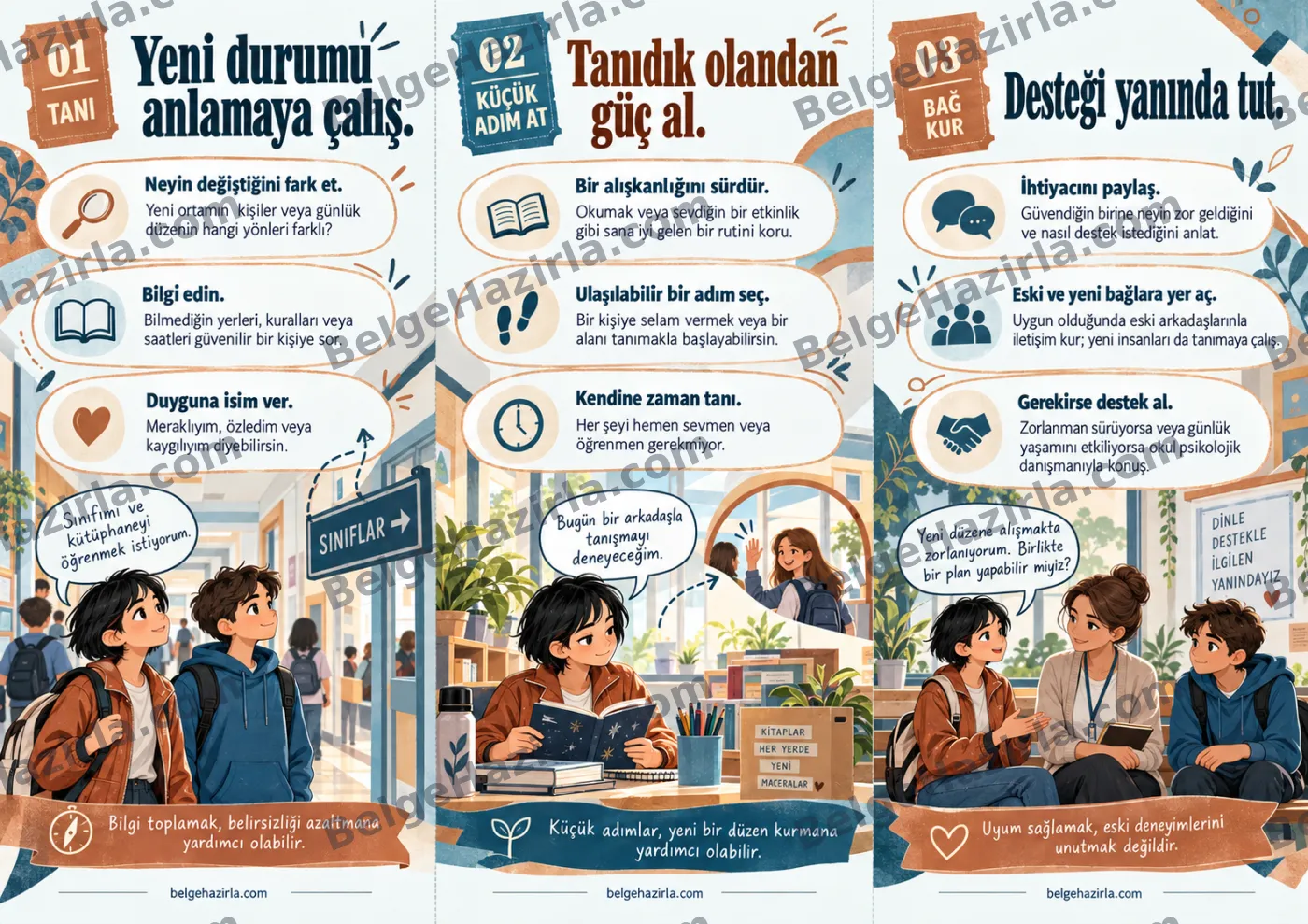 Değişen Yaşam Koşullarına Uyum: Yeni Durum, Yeni Adım Broşürü — arka yüz önizlemesi (filigranlı)