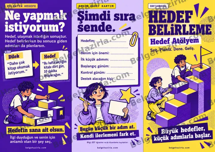Hedef Belirleme: Dilekten Uygulanabilir Plana Broşürü ön yüz önizlemesi