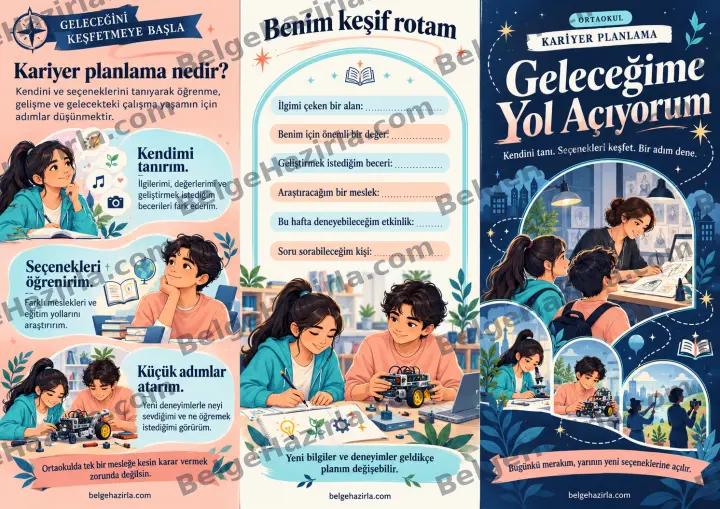 Kariyer Planlama: Geleceğime Yol Açıyorum Broşürü ön yüz önizlemesi