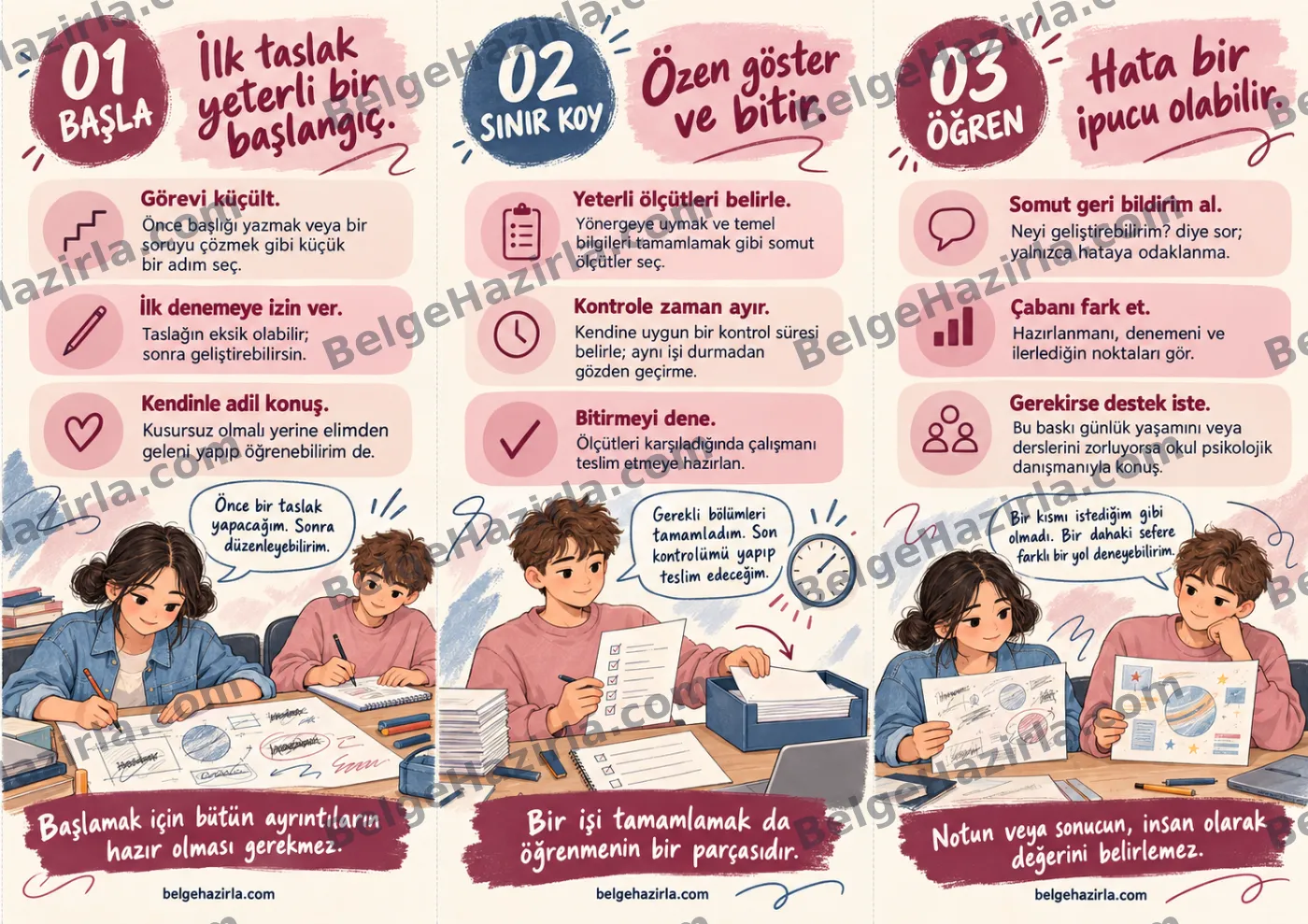 Mükemmeliyetçilik: Yeterince İyiye Yer Aç Broşürü — arka yüz önizlemesi (filigranlı)