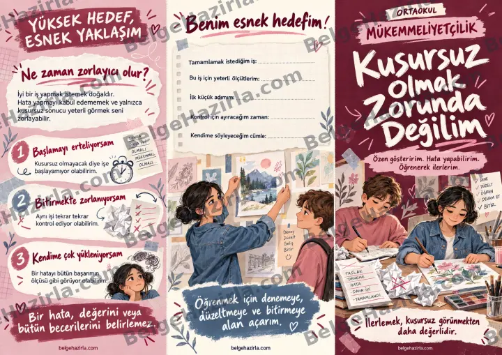 Mükemmeliyetçilik: Yeterince İyiye Yer Aç Broşürü ön yüz önizlemesi