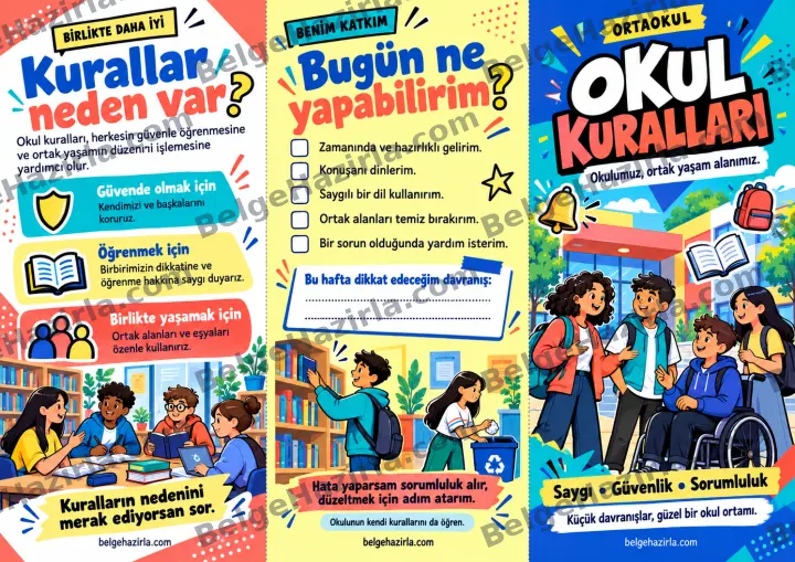 Okul Kuralları: Birlikte Daha İyi Broşürü ön yüz önizlemesi