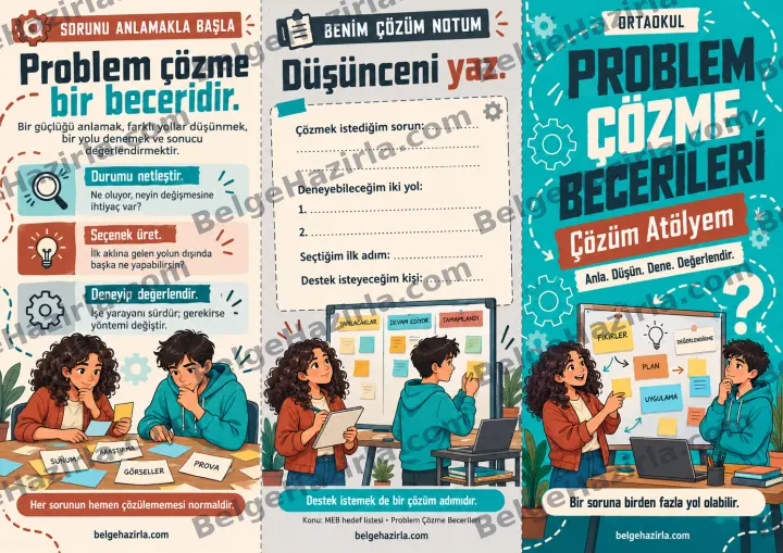 Problem Çözme: Sorunu Tanımla, Yolları Karşılaştır Broşürü ön yüz önizlemesi