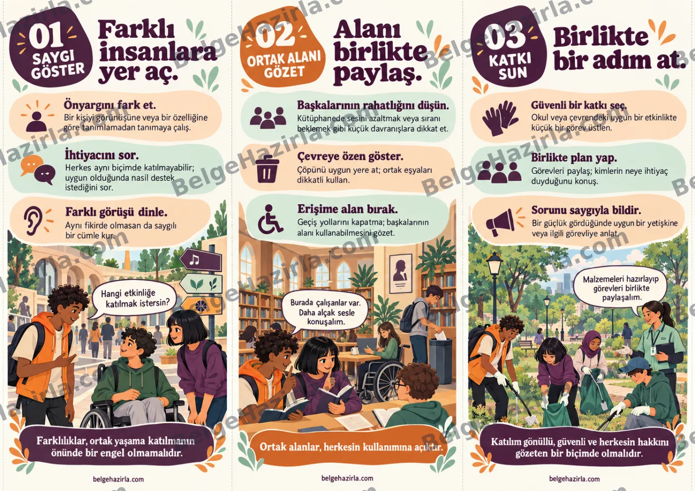 Toplumsal Uyum: Birlikte Yaşamaya Katılıyorum Broşürü — arka yüz önizlemesi (filigranlı)