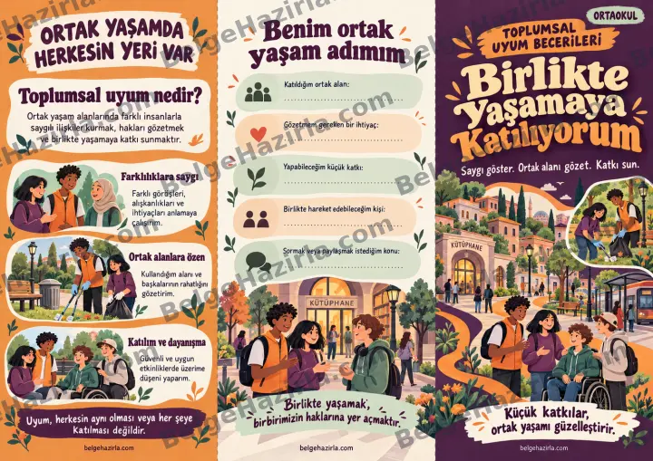 Toplumsal Uyum: Birlikte Yaşamaya Katılıyorum Broşürü ön yüz önizlemesi