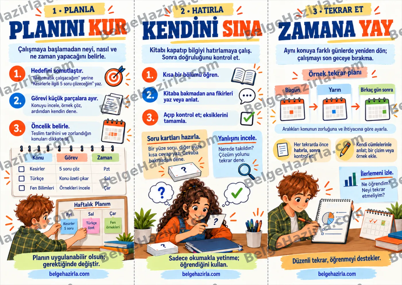 Verimli Ders Çalışma: Öğrenme Atölyem Broşürü — arka yüz önizlemesi (filigranlı)