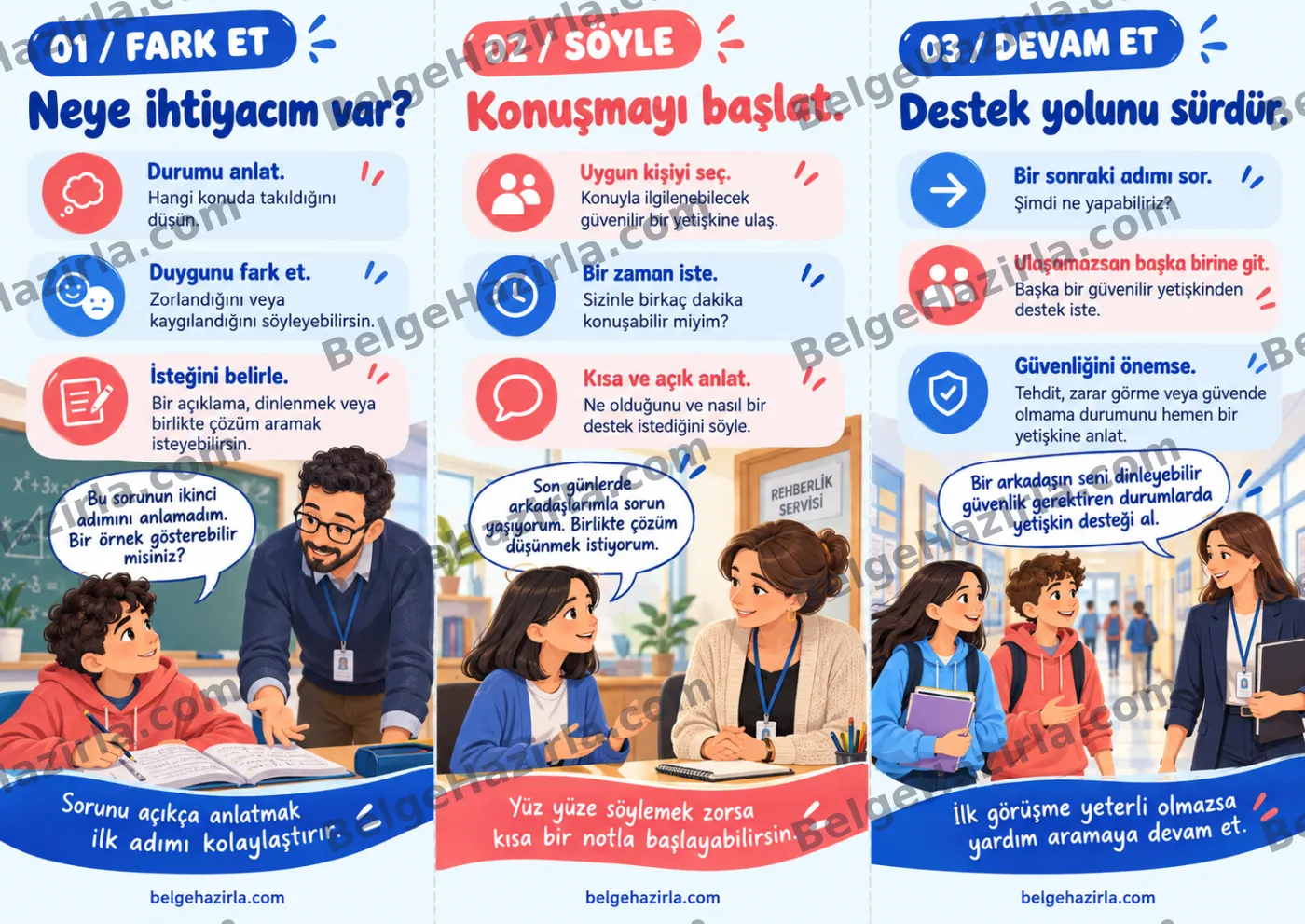 Yardım Arama: Destek İstemek Bir Beceridir Broşürü — arka yüz önizlemesi (filigranlı)