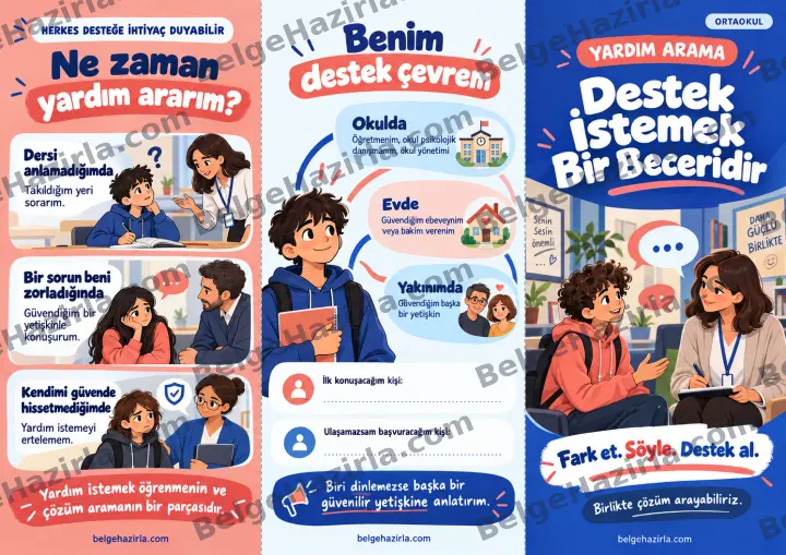 Yardım Arama: Destek İstemek Bir Beceridir Broşürü ön yüz önizlemesi