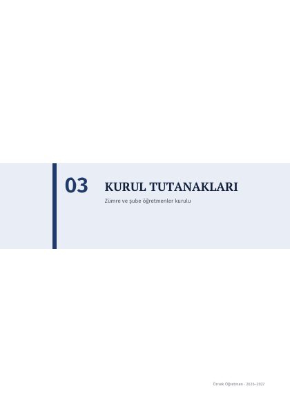Bölüm ayracı örneği